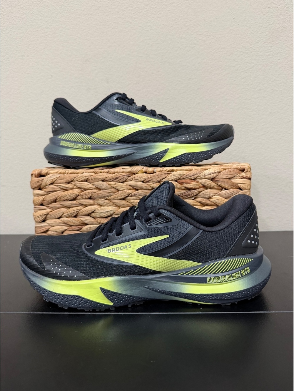 Size 7.5 - Brooks Adrenaline GTS 24 Weatherized “Black New Yellow”